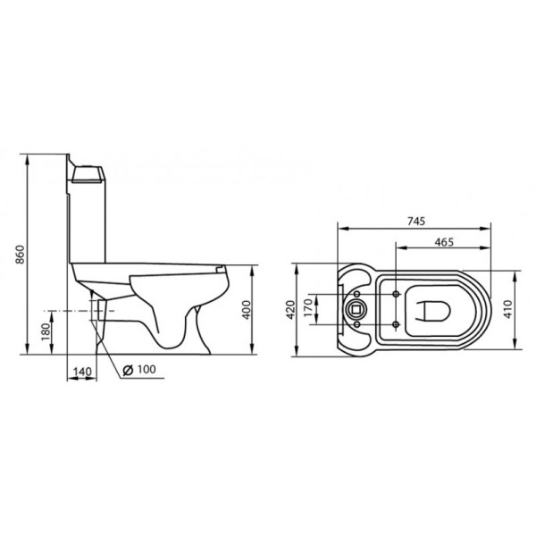 Бачок для унитаза Cezares Lux белый (CZR-158-T)