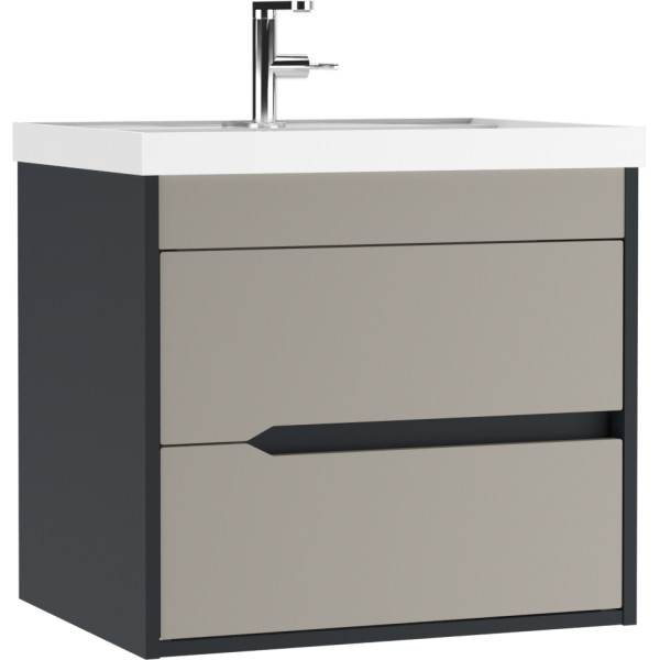 Тумба подвесная под умывальник Classica 60 Karat Серый тауп В2 Домино (DK3215T)