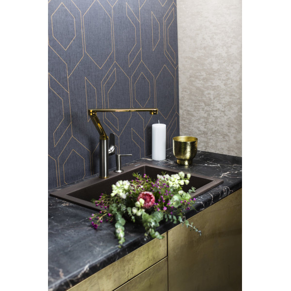 Смеситель для кухни Omoikiri Tara-LG-GM светлое золото/вороненая сталь (4994396)