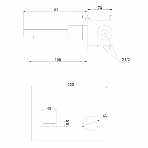 Смеситель для раковины Abber Rund хром (AF8712)