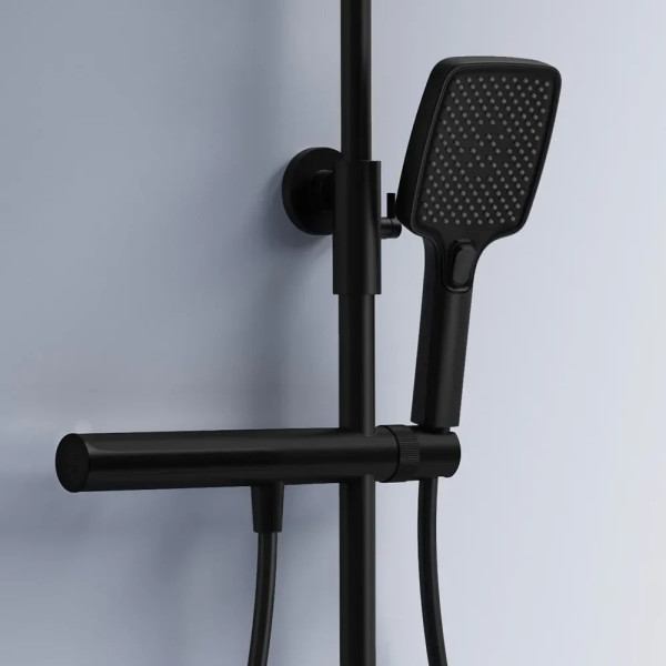 Душевая система термостатическая на четыре режима Rea Pedro Black mat (REA-P0897)