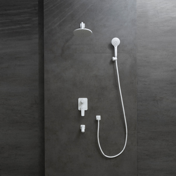 Смеситель для ванны и душа Lemark Bronx встраиваемый белый матовый (LM3722MW)