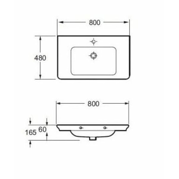 Раковина встраиваемая BelBagno 80 белая (TOR-800-CB-LVB)