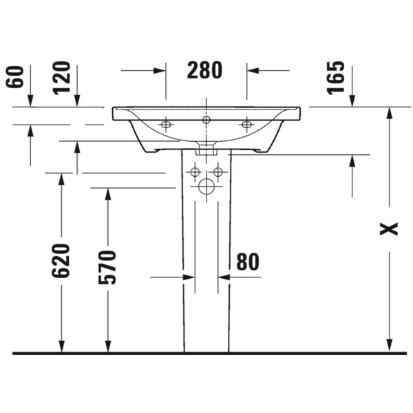 Раковина подвесная Duravit D-NEO 65*48