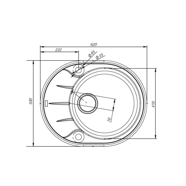 Мойка для кухни врезная Iddis Kitchen G 620х500х210 Сафари (K09S621i87)