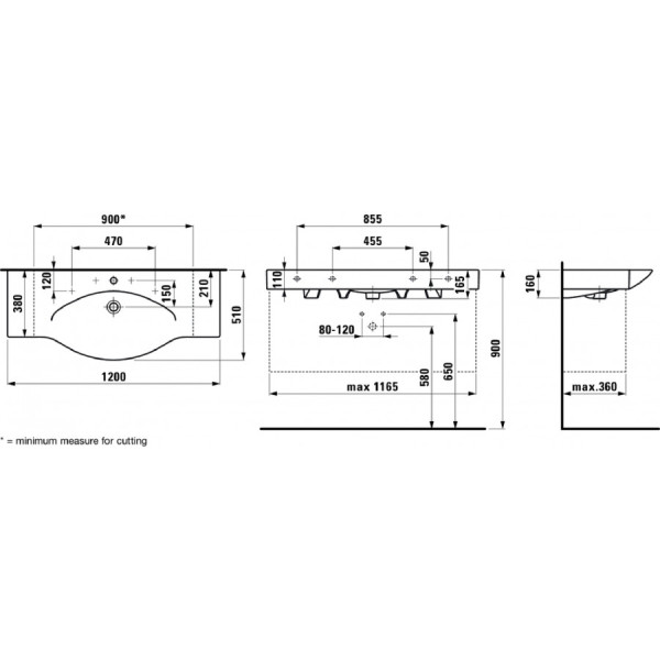 Раковина подвесная Laufen Palace 120x51x11 белая (8.1170.4.000.104.R) Раковина подвесная Laufen Palace 120x51x11 белая (8.1170.4.000.104.R)
