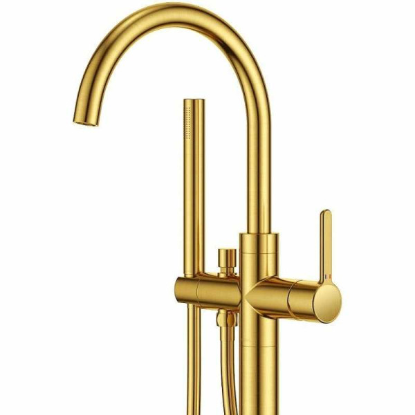 Смеситель напольный Cezares Eco брашированное золото (ECO-VDP-BORO)