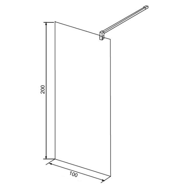 Душевое ограждение Loranto Sunway Walk-in 100х200 стекло прозрачное, профиль хром (CS-L1020 100)