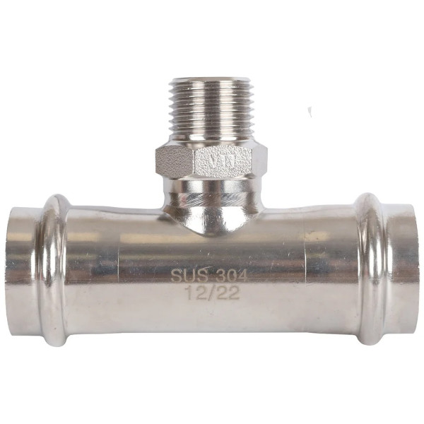 Тройник переходной 28х1/2"Нх28 Rommer из нержавеющей стали (пресс) (RSS-0016-002812) Тройник переходной 28х1/2"Нх28 Rommer из нержавеющей стали (пресс) (RSS-0016-002812)
