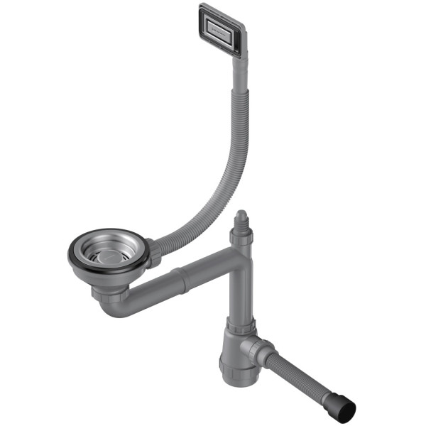 Сифон для мойки Omoikiri с универсальным прямоугольным переливом WK-1-UN-IN сталь нержавеющая (4956777)