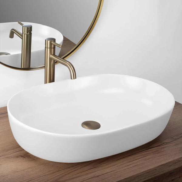 Раковина накладная REA Cleo white mat 60,5x41x14 белая матовая (REA-U9653)