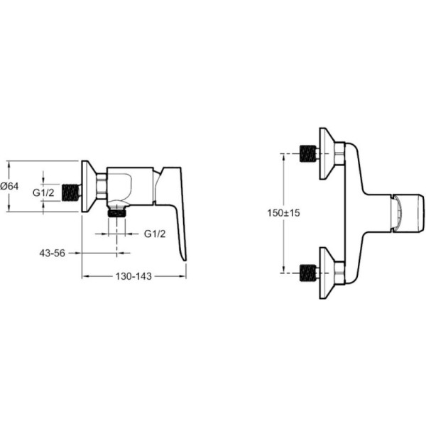 Смеситель для душа Jacob Delafon Oscar хром (E29843-CP)