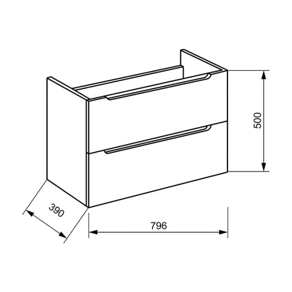 Тумба подвесная BelBagno Etna 39 70 см Bianco Lucido (Etna39-800/390-2C-SO-BL-P)