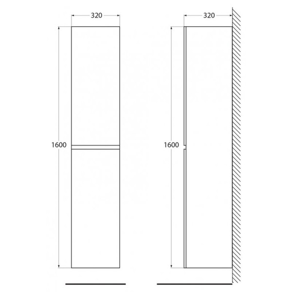 Пенал подвесной BelBagno Albano Rovere Rustico (ALBANO-160-2A-SC-RR-P)