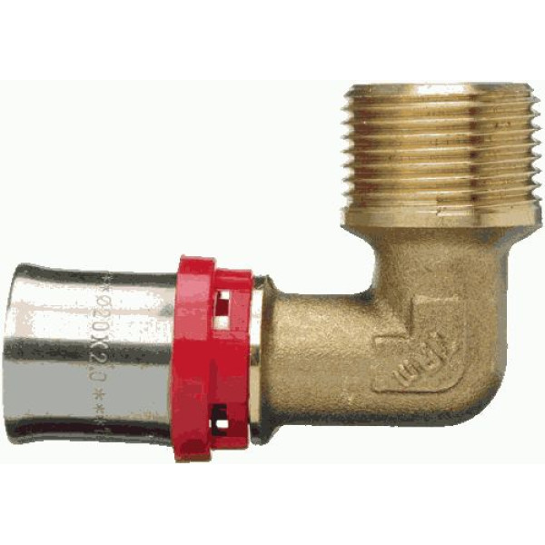 Соединение угловое 20*3/4"Н TeRma (пресс, латунь) (02538) Соединение угловое 20*3/4"Н TeRma (пресс, латунь) (02538)