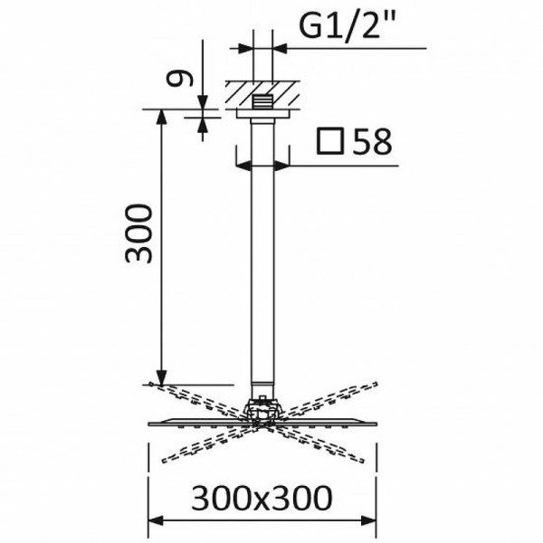 Душ верхний Cezares CZR хром глянцевый (CZR-B-TDDQ-30/30-01)