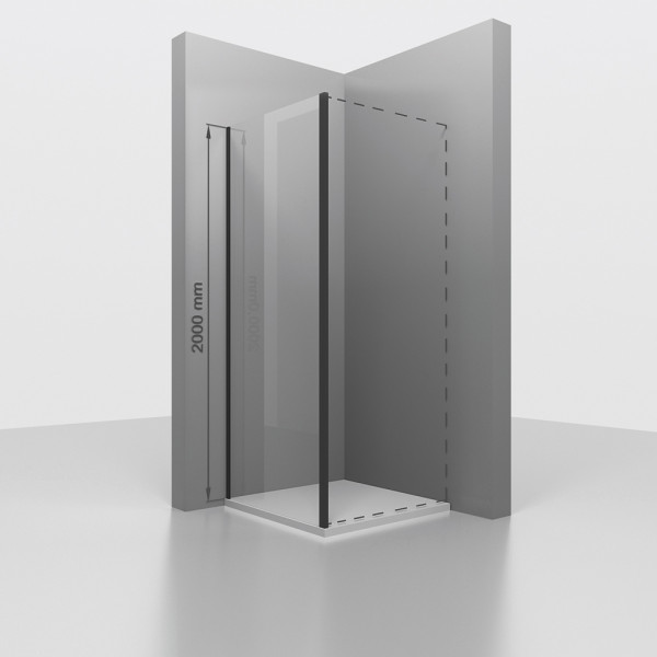 Душевая перегородка RGW Z-050-3B 120x200 стекло прозрачное, профиль черный (352253112-14)