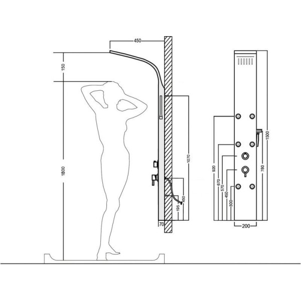 Душевая панель Aquanet Galaxy Black (AP40-04)