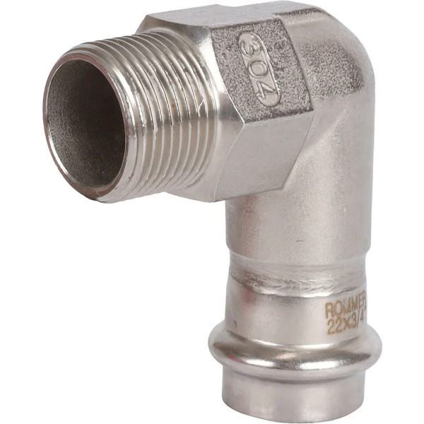 Переход угловой 22х3/4"Н Rommer из нержавеющей стали (пресс) (RSS-0010-002234) Переход угловой 22х3/4"Н Rommer из нержавеющей стали (пресс) (RSS-0010-002234)