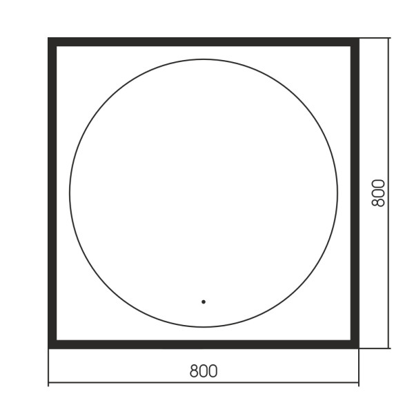 Зеркало Abber See 80x80 с подсветкой, бесконтактный выключатель, диммер, черный (AG6117SCRB)