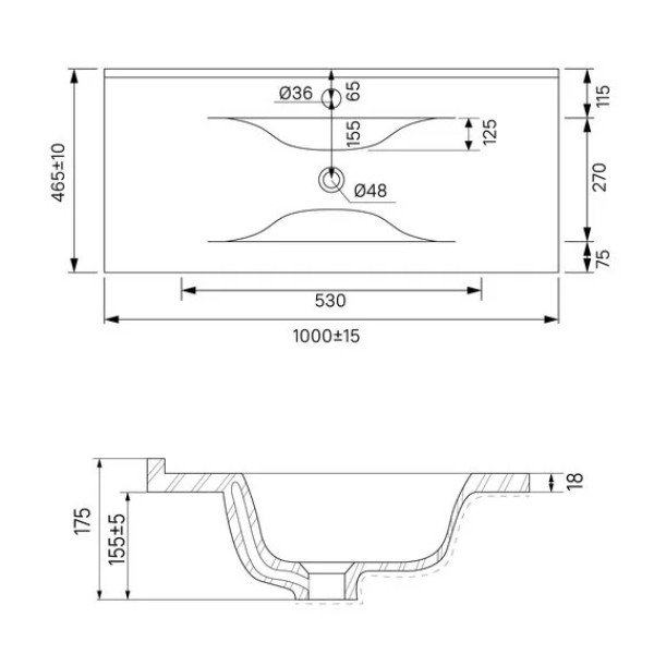Тумба подвесная Iddis Bild 100x47x50 темно-серый (BIL10G0i95)