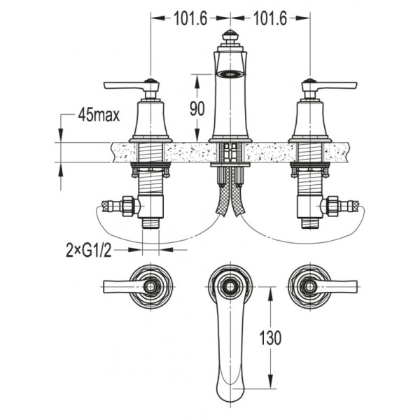 Смеситель для раковины Cezares Liberty хром (LIBERTY-F-BLS-01-W0)