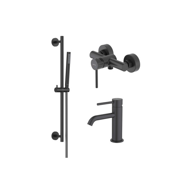 Комплект смесителей Aquatek Европа 3 в 1 AQ1310MB+AQ1360MB+AQ2012MB черный (AQ1331MB)