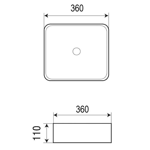 Раковина накладная Azario 40x40x11 черный матовый (AZ-2179-MB)