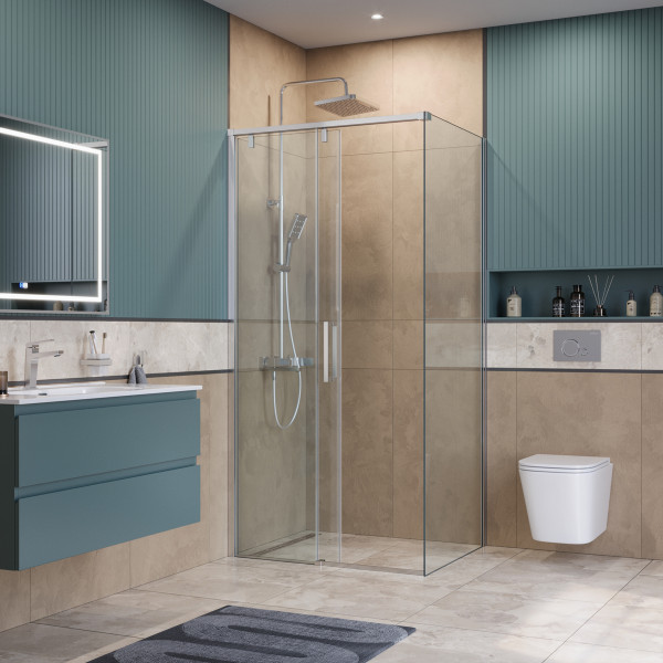 Душевой уголок BelBagno Soft Close-1 100x90x200 стекло прозрачное, профиль хром глянцевый (SOFT_CLOSE-1-AH-1-100/90-C-Cr) Душевой уголок BelBagno Soft Close-1 100x90x200 стекло прозрачное, профиль хром глянцевый (SOFT_CLOSE-1-AH-1-100/90-C-Cr)