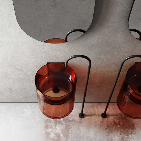 Раковина подвесная Abber Kristall коричневая (AT2704Opal)