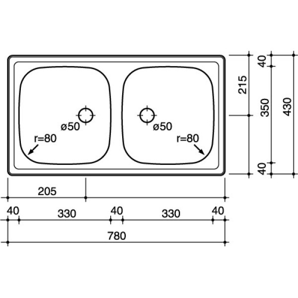 Мойка для кухни врезная Reginox Beta 20 780x430 Lux