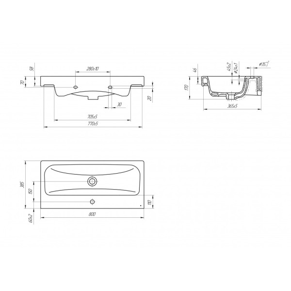 Раковина встраиваемая Cersanit Moduo Slim 80x38,5 (UM-MOD80SL/1) Раковина встраиваемая Cersanit Moduo Slim 80x38,5 (UM-MOD80SL/1)