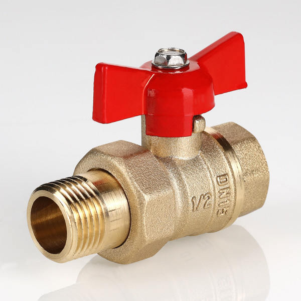 Кран 1/2" шаровый со сгоном Valtec Стандарт без покрытия (красная бабочка) VT.127.GN.04 Кран 1/2" шаровый со сгоном Valtec Стандарт без покрытия (красная бабочка) VT.127.GN.04
