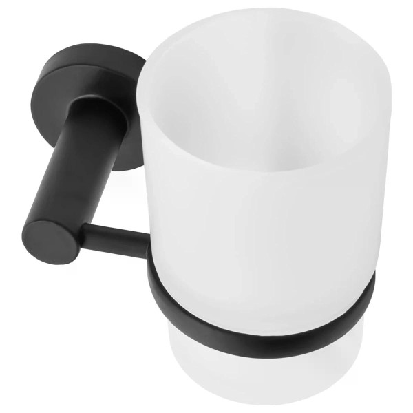 Стакан настенный Rea 322211 Black mat черный матовый (REA-77039)