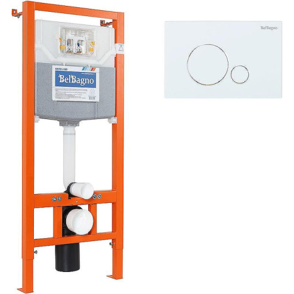 Инсталляция для унитаза с клавишей BelBagno белый (BB001-120/BB014-SR-BIANCO)