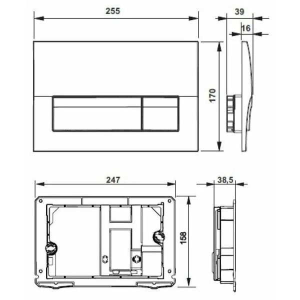 Клавиша смывная Roca Active Pl 32B хром глянец (ПЭК) (8901130B1)