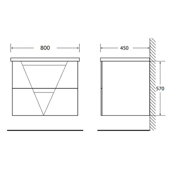 Тумба подвесная Belbagno Vittoria 800x450x570 Pino (VITTORIA-800-2C-SO-PINO-P)