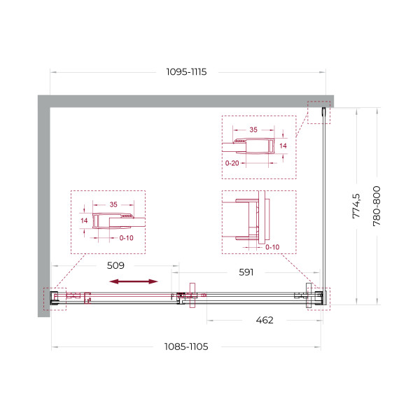 Душевой уголок BelBagno Soft Close-1 110x80x200 стекло прозрачное, профиль оружейная сталь матовая (SOFT_CLOSE-1-AH-1-110/80-C-GM)
