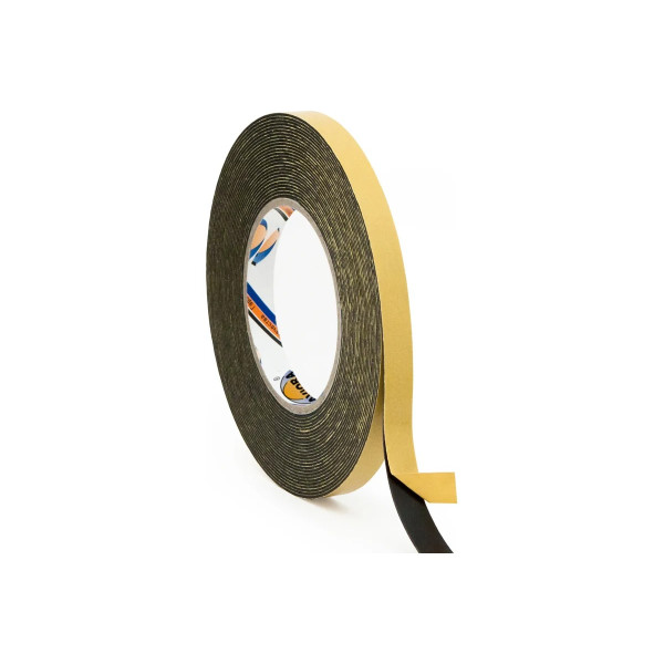 Лента клейкая двусторонняя на вспененной основе для крепления зеркал Aviora 19 мм х 10 м (черная) (302-064)