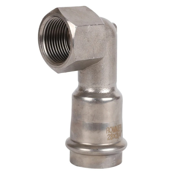 Переход угловой 28х3/4"В Rommer из нержавеющей стали (пресс) (RSS-0009-002834) Переход угловой 28х3/4"В Rommer из нержавеющей стали (пресс) (RSS-0009-002834)