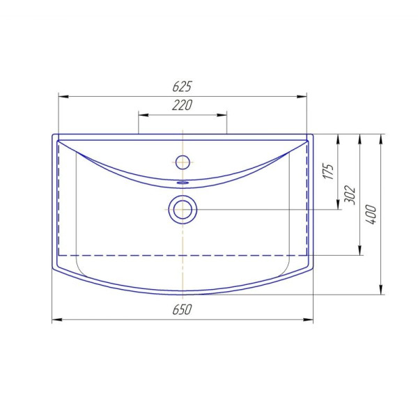 Раковина мебельная Kirovit Стиль 625x220x400 белая (4640021062296) Раковина мебельная Kirovit Стиль 625x220x400 белая (4640021062296)