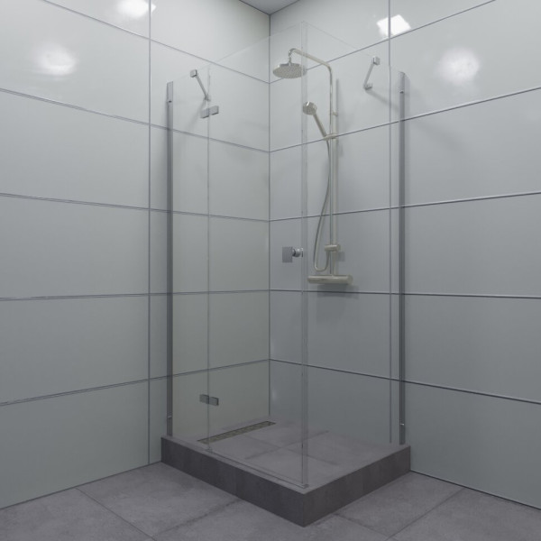 Душевой уголок Triton Брава-хром 120x80  стекло прозрачное, профиль хром (DK299)