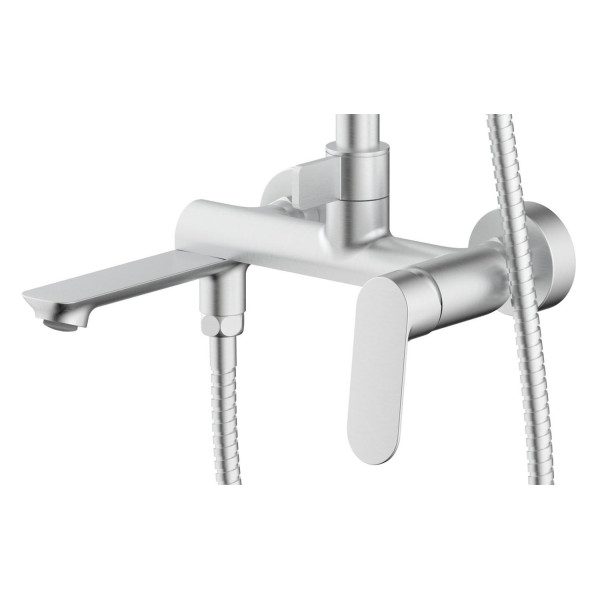 Душ гигиенический Azario Alanti с квадратным тропическим душем шланг 150 см сатин (AZ-K2332-1BN)