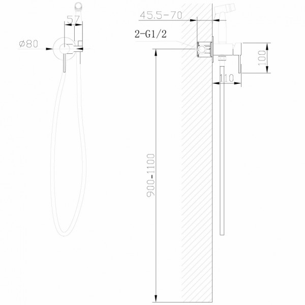 Смеситель с гигиеническим душем Abber Wasser Kreis Золотой (AF8125G)