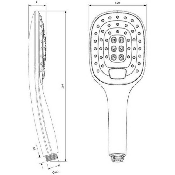Душевая лейка Omnires Davis хром/белый (DAVIS-RCRB)
