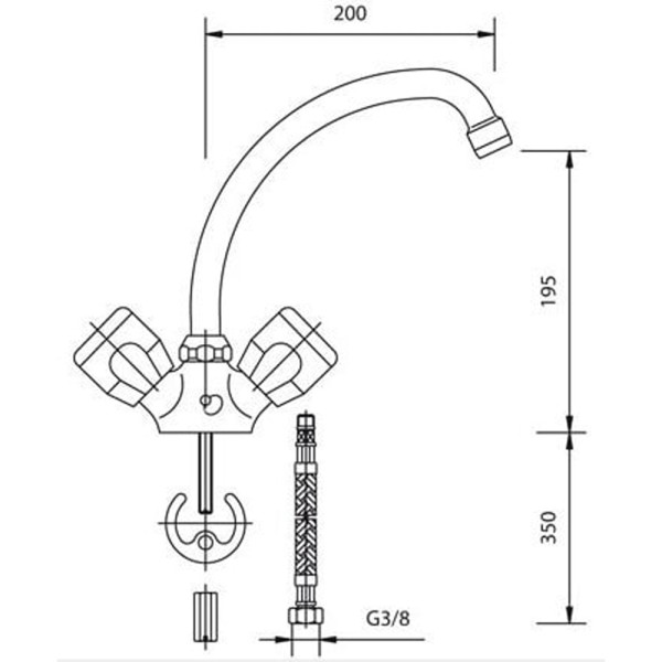 Смеситель для кухни Mofem 115 E NOVA CER (200)(142-2198-02)