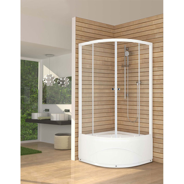 Душевой уголок Melodia Segment High 80х80x205 бел/прозр, высокий поддон (MSETWSH8080Twt)