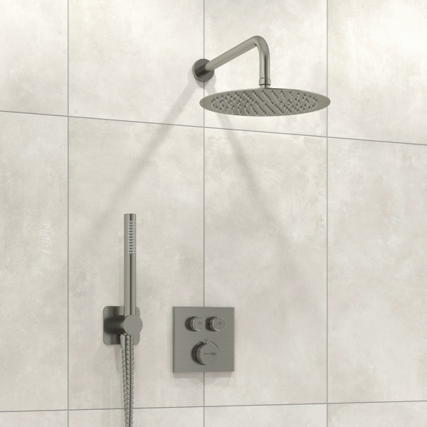 Смеситель для душа встраиваемый Thermo с верхней душевой насадкой и лейкой WasserKRAFT никель (A4248.097.121.275.100.276 Thermo)