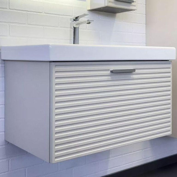 Тумба подвесная с раковиной Comforty Касабланка 800x455x460 серый шёлк (00-00019529)