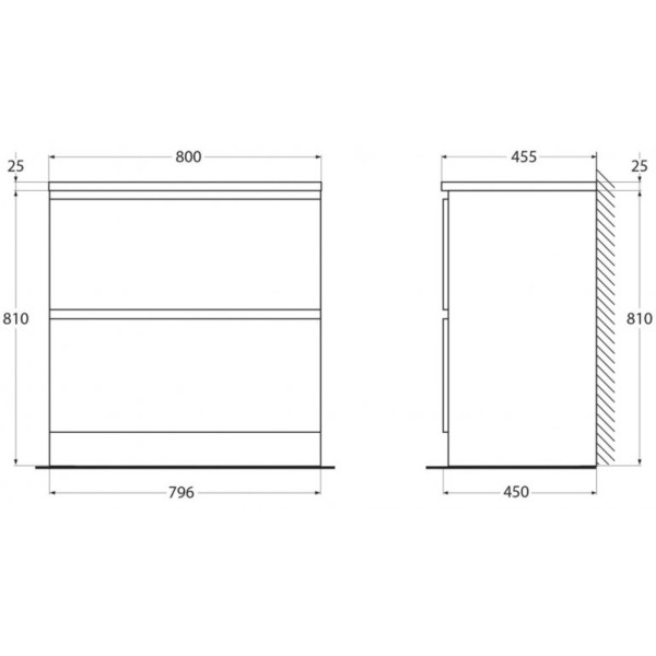 Тумба напольная BelBagno Albano 80 Bianco Lucido (Albano-800-2C-PIA-BL)